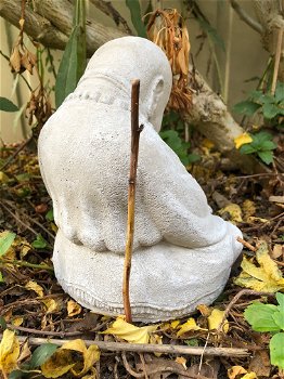 Een stenen monnik beeld, Shaolin tuinbeeld - 3