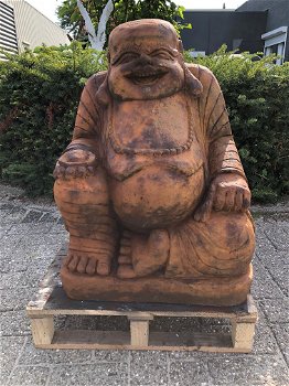 Groot Boeddha beeld, tuinbeeld Boeddha, steen, oxide - 0