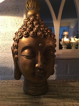 Groot Boeddha hoofd, zwaar hoofd, polystein - 0