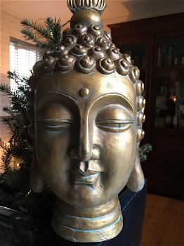 Groot Boeddha hoofd, zwaar hoofd, polystein - 4