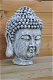 Indonesische Boeddha-hoofd, polystein-grijs - 0 - Thumbnail