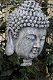 Indonesische Boeddha-hoofd, polystein-grijs - 4 - Thumbnail