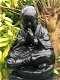 Japanse monnik zittend op een sokkel, gemaakt van steen - 2 - Thumbnail