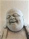 Massief stenen Boeddha met zak over schouder, vrolijke lachende Boeddha - 3 - Thumbnail