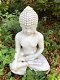 Mediterende Boeddha, groot tuinbeeld, vol steen - 4 - Thumbnail