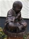 Mediterende monnik, Shaolin, vol steen, tuinbeeld / beeld voor in huis - 1 - Thumbnail