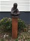 Mediterende monnik, Shaolin, vol steen, tuinbeeld / beeld voor in huis - 3 - Thumbnail