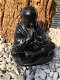 Stenen monnik beeld, zwart tuinbeeld, Shaolin - 0 - Thumbnail