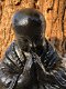 Stenen monnik beeld, zwart tuinbeeld, Shaolin - 3 - Thumbnail