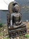 Tuinbeeld van een Thaise Boeddha op troon, in kleur, steen - 7 - Thumbnail