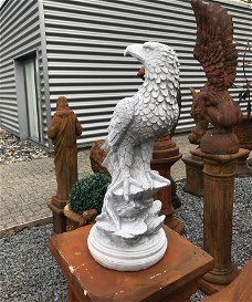 Adelaar, gedetailleerd, sculptuur op een rots, gemaakt van steen