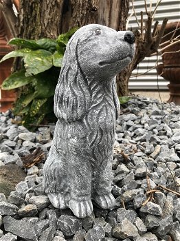 Decoratie dierenbeelden, hond Cocker Spaniel, steen, tuinbeeld - 0