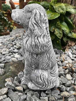 Decoratie dierenbeelden, hond Cocker Spaniel, steen, tuinbeeld - 3