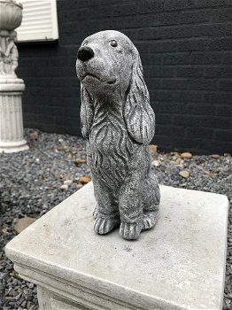Decoratie dierenbeelden, hond Cocker Spaniel, steen, tuinbeeld - 4