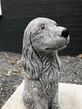 Decoratie dierenbeelden, hond Cocker Spaniel, steen, tuinbeeld - 5