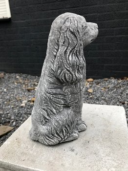 Decoratie dierenbeelden, hond Cocker Spaniel, steen, tuinbeeld - 6