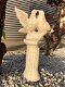Duivenpaar, tuinbeeld op sokkel, steen, duifbeeldjes / duivenbeelden - 4 - Thumbnail