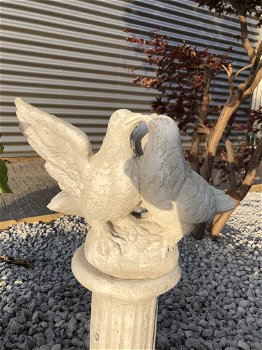 Duivenpaar, tuinbeeld, steen, duifbeeldjes / duivenbeelden voor binnen en buiten - 0