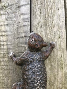 Een klimmende eekhoorn, gemaakt van gietijzer, wanddecoratie - 3