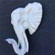 Witte olifantenkop - wandornament, eye-catcher - 4 - Thumbnail