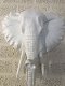 Witte olifantenkop - wandornament, eye-catcher - 5 - Thumbnail