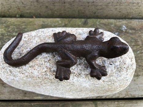 Salamander op kei, decoratie, tuinbeeld, leuke deco - 4