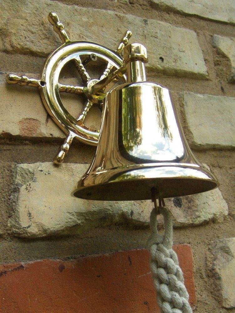 Deurbel, bel schip, messing - deurbel-voordeurbel-bel - Afbeelding 2