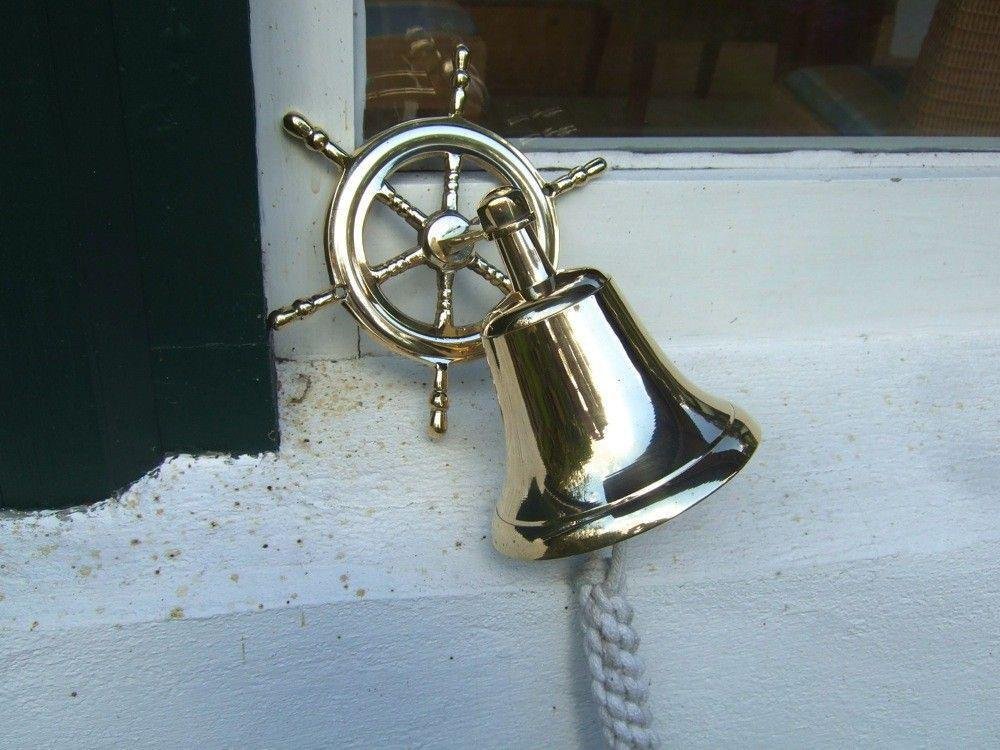 Deurbel, bel schip, messing - deurbel-voordeurbel-bel - Afbeelding 4