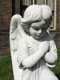 Knielende engel, gemaakt uit vol steen - weerbestendig - 2 - Thumbnail