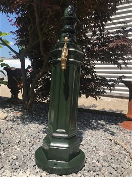 Dispenser / waterkraan aluminium groen, staande fontein - 0