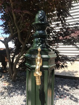 Dispenser / waterkraan aluminium groen, staande fontein - 1