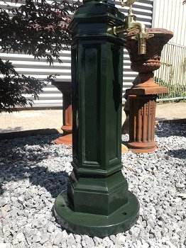 Dispenser / waterkraan aluminium groen, staande fontein - 3