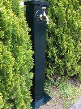 Staande fontein - aluminium - fontein kraan, waterkraan, groen - 1