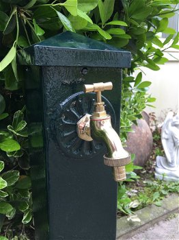 Staande fontein - aluminium - fontein kraan, waterkraan, groen - 6