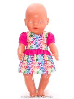 Baby Born 43 cm Jurksetje hartjes/multi