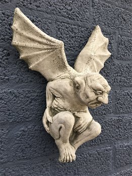 Gargoyle vleermuis, tuinbeeld, middeleeuws figuur, tuindecoratie - 1