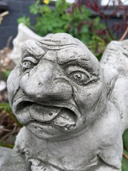 Gargoyle vleermuis, tuinbeeld, middeleeuws figuur, tuindecoratie - 4