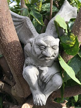 Gargoyle vleermuis, tuinbeeld, middeleeuws figuur, tuindecoratie - 5