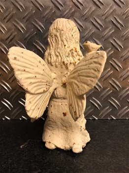 Engel met duif in de hand, engelbeeld, gietijzer - 2