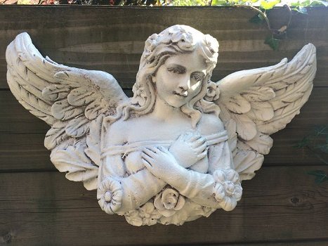 Engel voor aan de wand, sculptuur engel, muurdecoratie - 0