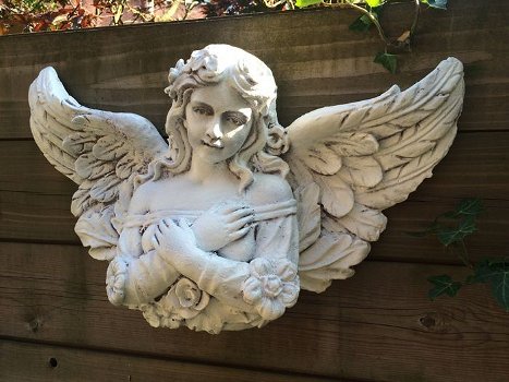 Engel voor aan de wand, sculptuur engel, muurdecoratie - 2