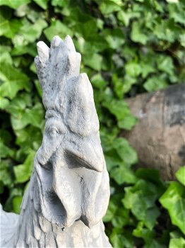 Beeld van een haan, tuinbeeld, steen, dierenbeeld - 3