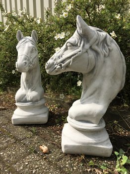 Sculptuur paardenhoofd, steen, tuinbeeld - 1