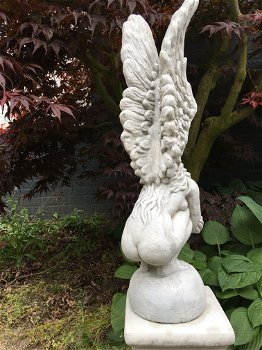 Groot engelenbeeld, stenen tuinbeeld, engel - 2