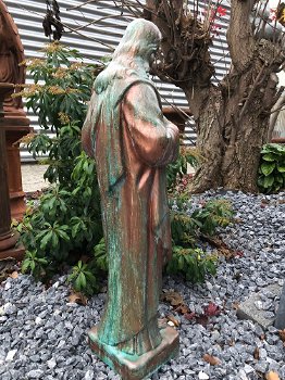 Jezus beeld, kerkelijk tuinbeeld in koper kleur, steen - 7