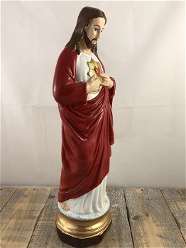 Jezus heilig hart beeld, in kleur, polyresin - 1