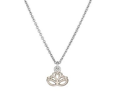 Lotus zilverkleurig aan ketting, op cadeaukaartje - 0