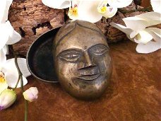 Unieke oude bronzen facebox uit India