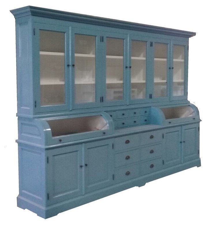 Buffetkast Bastiaan oud blauw 300 x 50/35 x 210cm - nr. 1