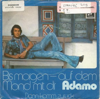 Adamo ‎– Bis Morgen - Auf Dem Mond Mit Dir (1971) - 0